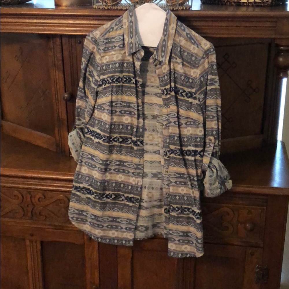 Western blouse needs ironing